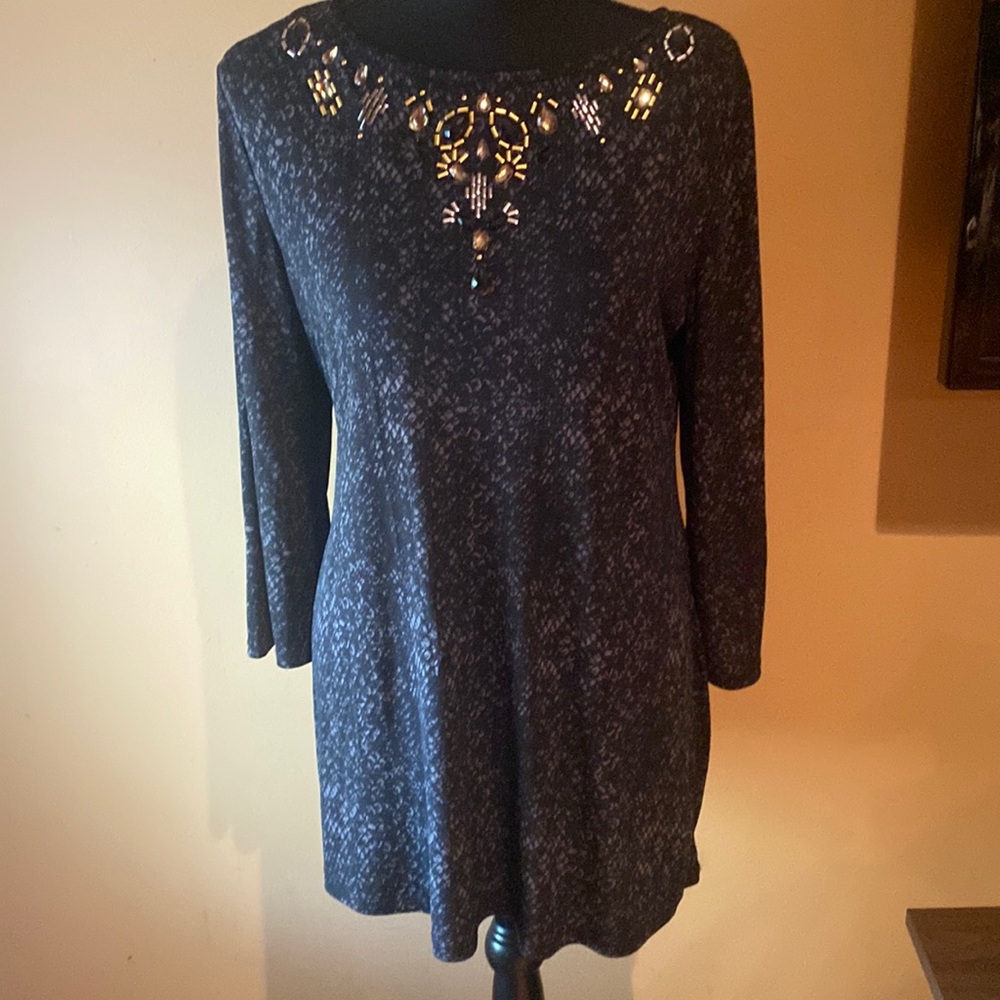 Women’s Style & Co Black Patterned Mini Dress